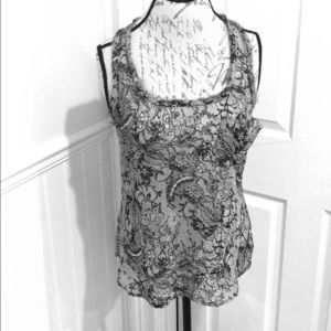 Racerback lace print top